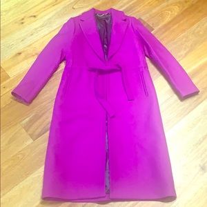 J. Crew Fuchsia Belted Coat size 2